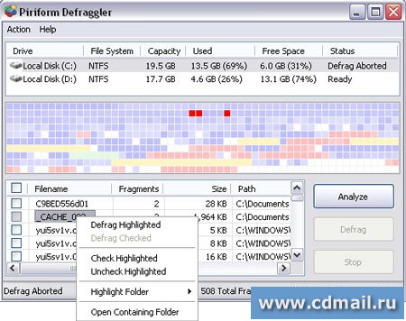 Defraggler от Piriform