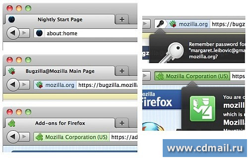 Изменения адресной строки Firefox 6